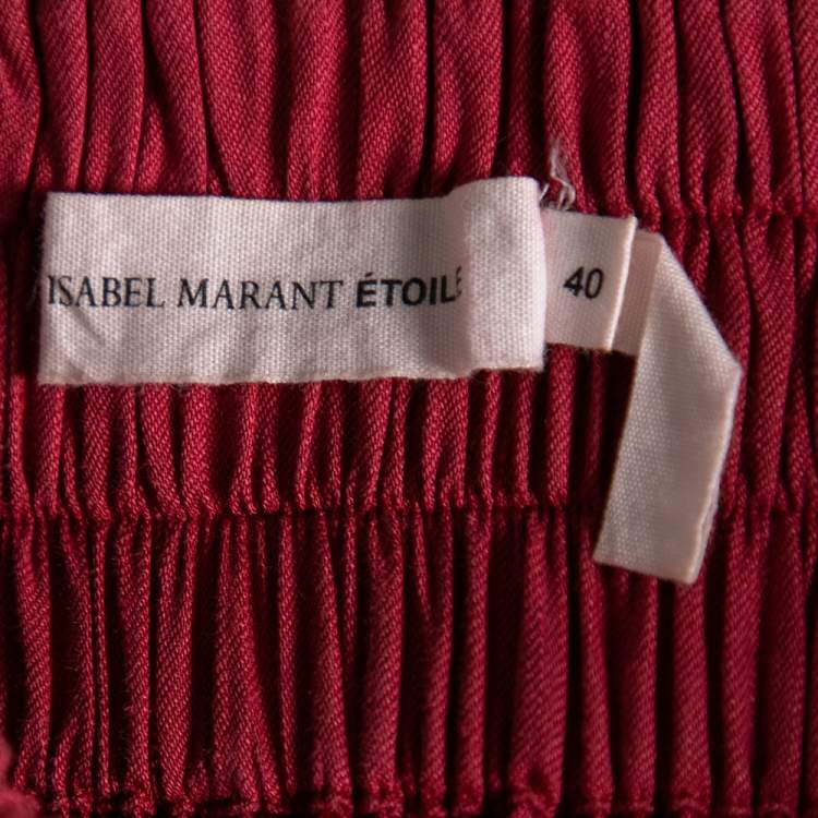 Pre Owned Isabel Marant Etoile Red Linen Blend Shorts S