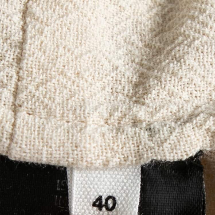 Pre Owned Isabel Marant Etoile Off White Embroidered Ruffled Oversized Top S