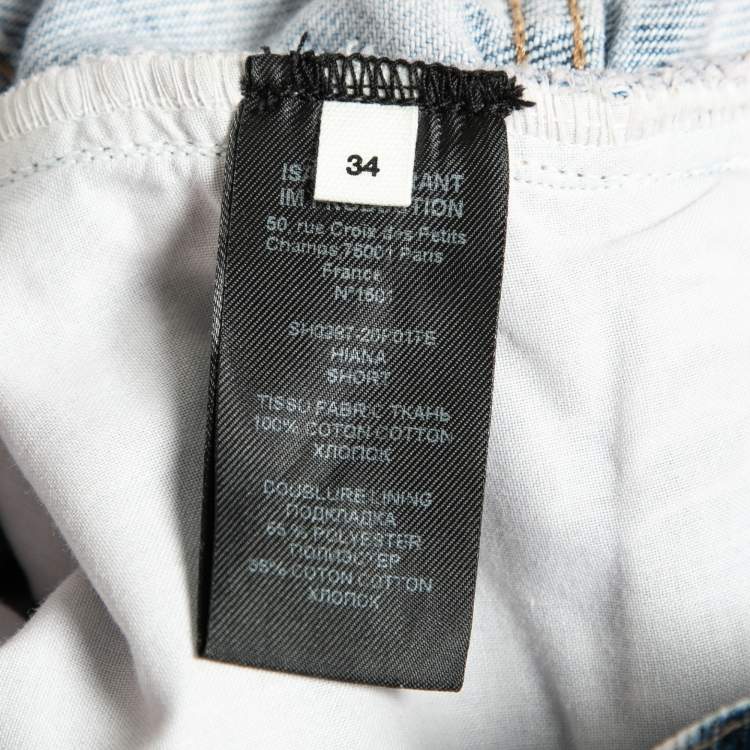 Pre Owned Isabel Marant Etoile Blue Denim High Waisted Shorts S