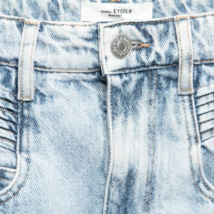 Pre Owned Isabel Marant Etoile Blue Denim High Waisted Shorts S