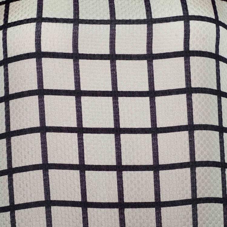 Pre Owned Isabel Marant Etoile White Check Print Silk Top XS