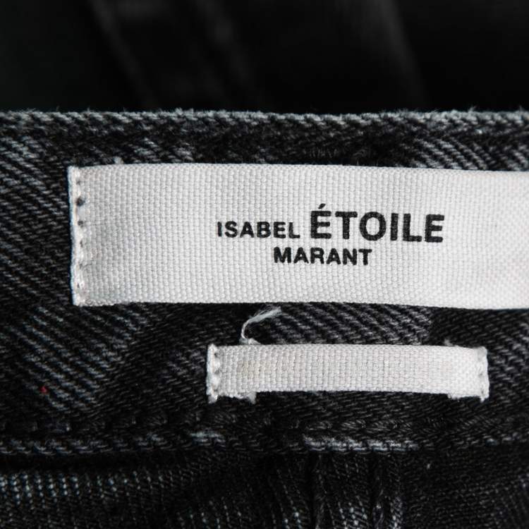 Pre Owned Isabel Marant Etoile Grey Distressed Denim Jeans M Waist 32"