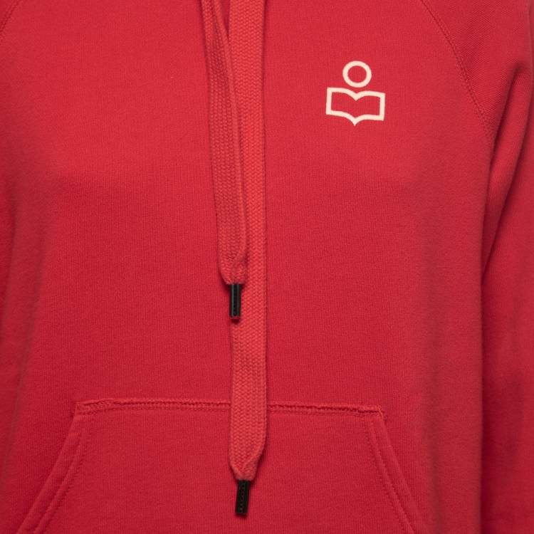 Pre Owned Isabel Marant Etoile Red Jersey Hooded Sweatshirt M
