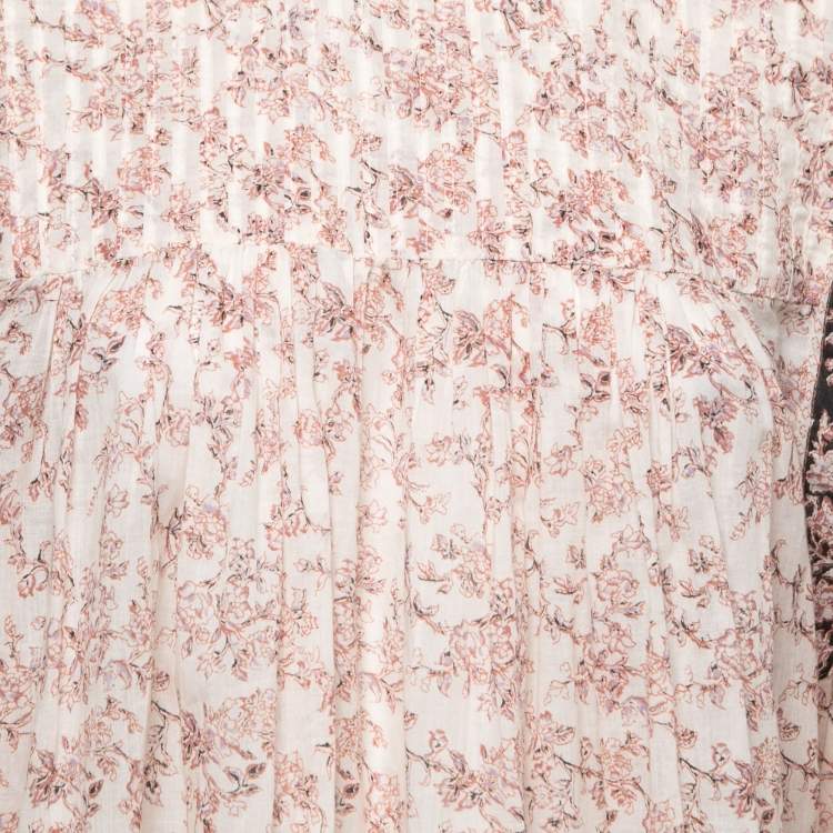 Pre Owned Isabel Marant Etoile Multicolor Floral Printed Pleated Front Blouse M