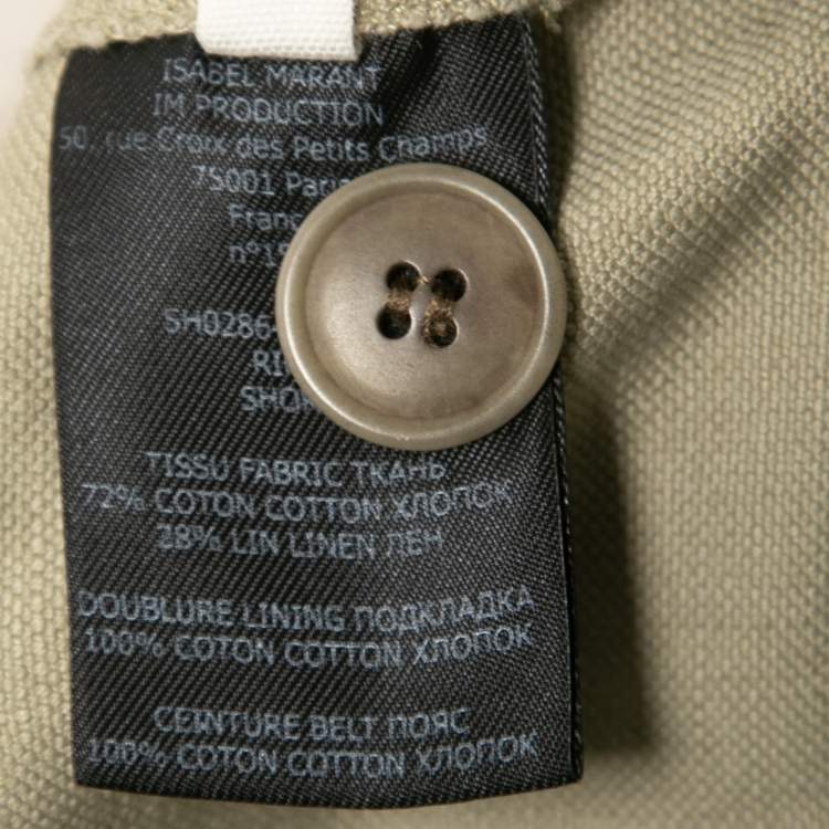 Pre Owned Isabel Marant Etoile Beige Canvas High Waist Belted Shorts S
