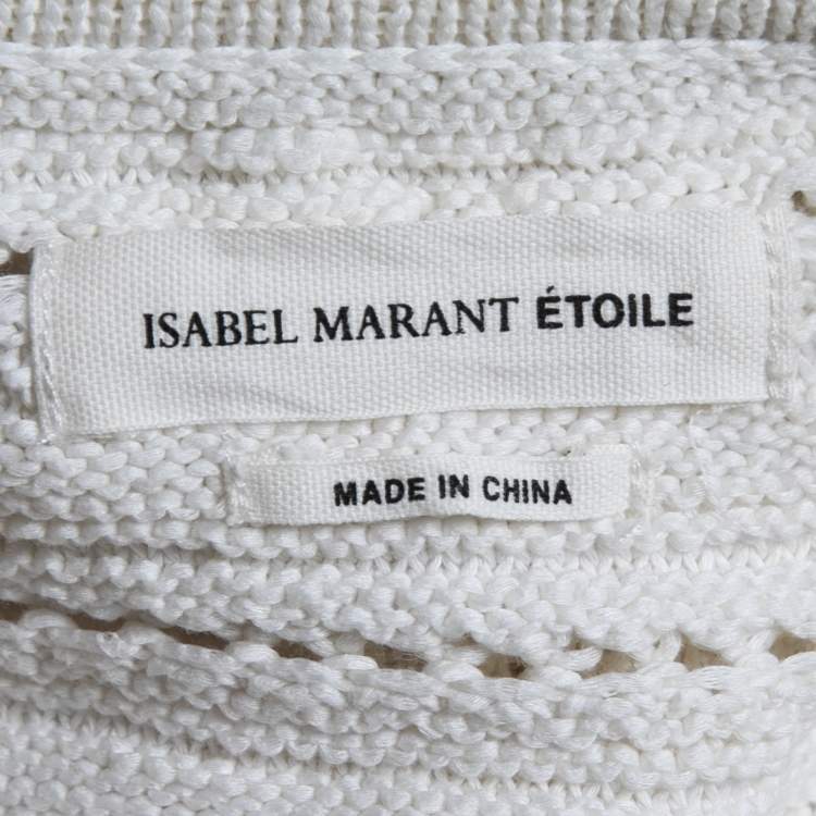 Pre Owned Isabel Marant Etoile Off White Knit Sleeveless Top M