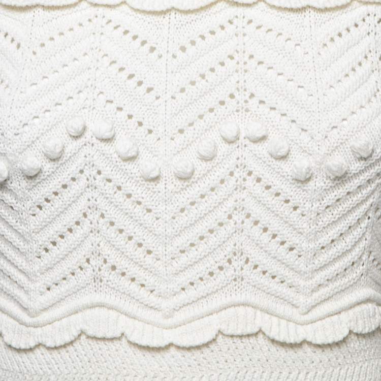 Pre Owned Isabel Marant Etoile Off White Knit Sleeveless Top M