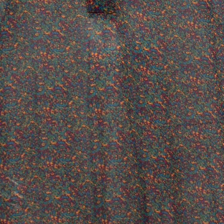 Pre Owned Isabel Marant Etoile Multicolor Printed Crepe Button Detail Ruffled Hem Maxi Dress M