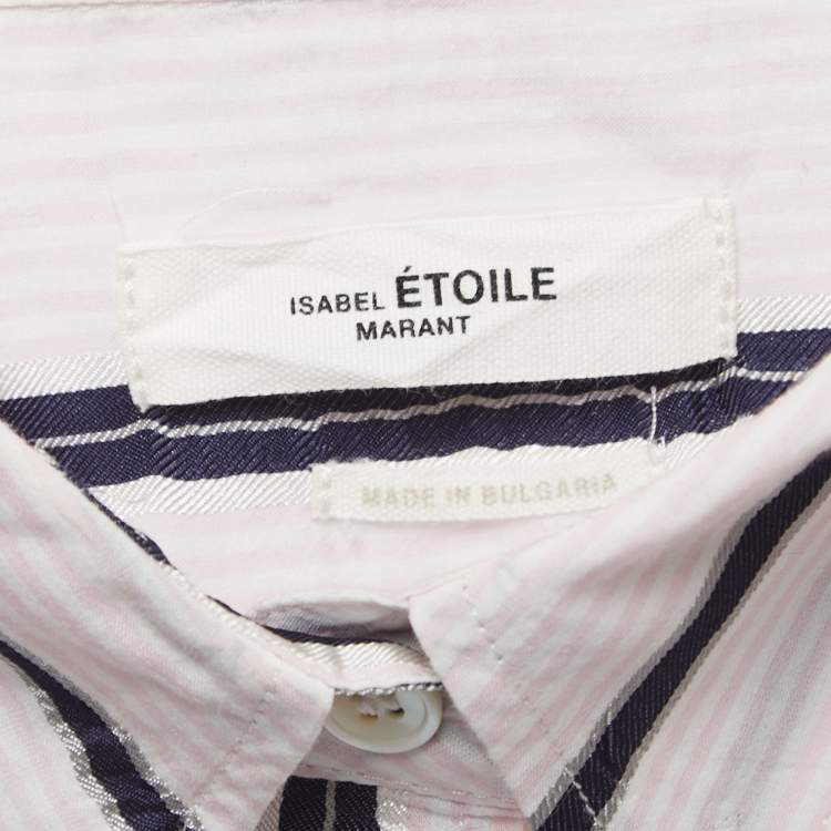 Pre Owned Isabel Marant Etoile Pink Striped Cotton Shirt M