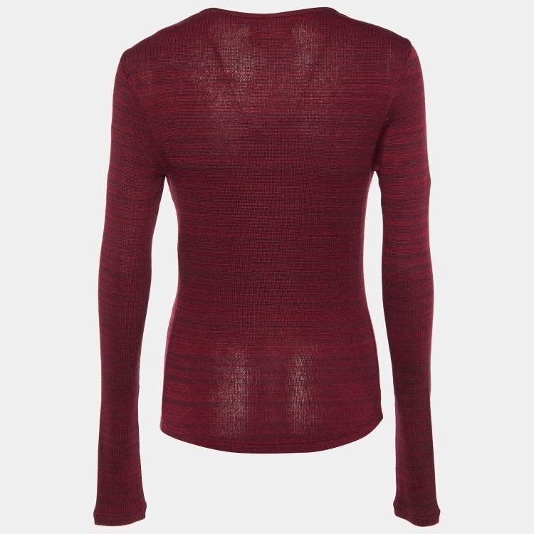 Isabel Marant Etoile Burgundy Knit Draped Top M Isabel Marant