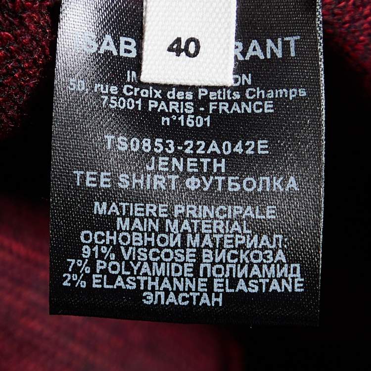 Pre Owned Isabel Marant Etoile Burgundy Knit Draped Top M