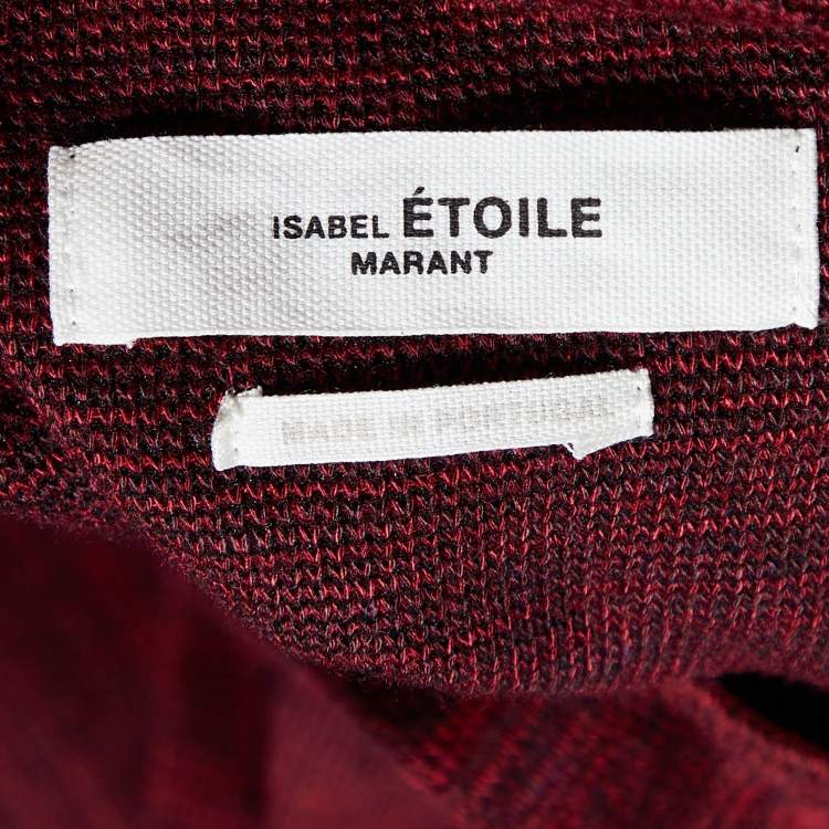 Pre Owned Isabel Marant Etoile Burgundy Knit Draped Top M