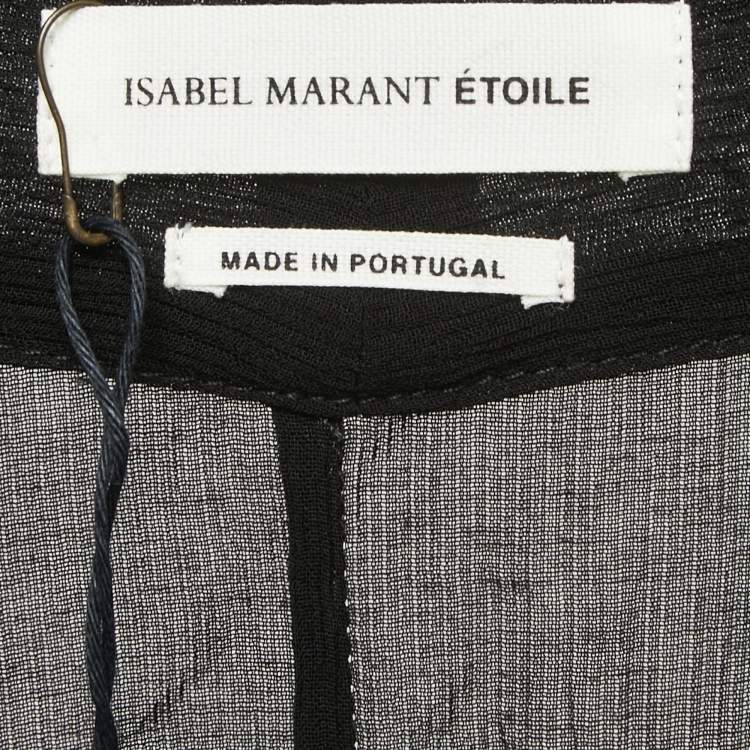 Pre Owned Isabel Marant Etoile Black Crepe Belted Maxi Dress XS