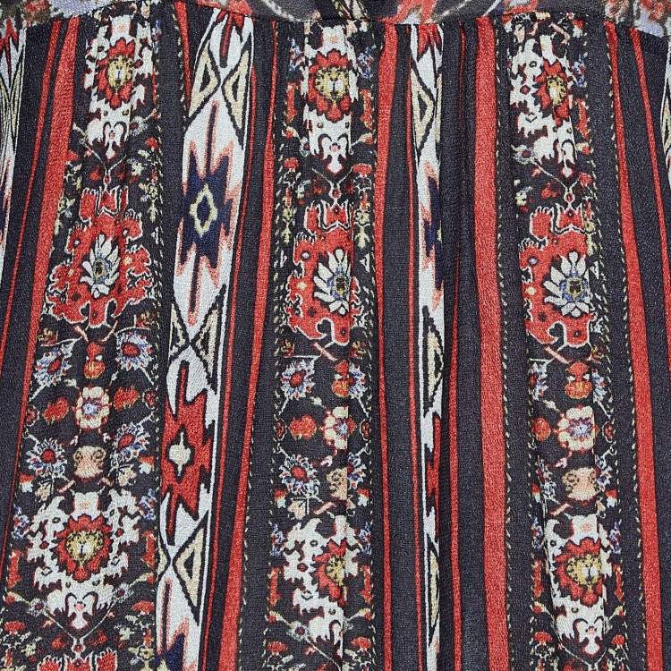 Pre Owned Isabel Marant Etoile Multicolor Printed Chiffon Crepe Top S
