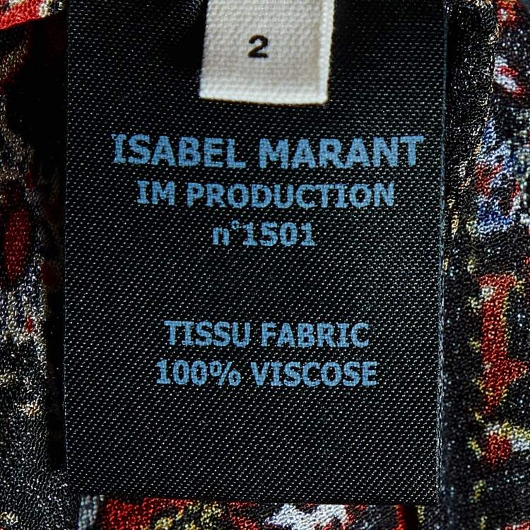 Pre Owned Isabel Marant Etoile Multicolor Printed Chiffon Crepe Top S