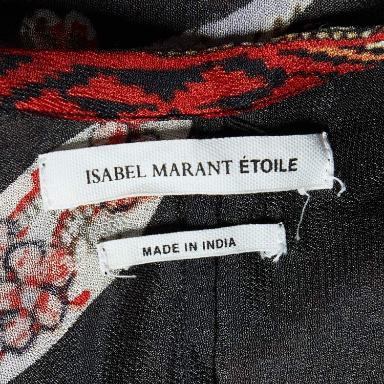 Pre Owned Isabel Marant Etoile Multicolor Printed Chiffon Crepe Top S