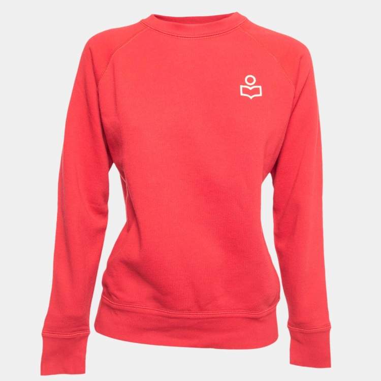 Pre Owned Isabel Marant Etoile Red Cotton Blend Crew Neck Sweatshirt S