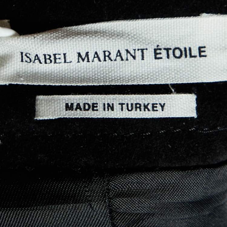 Pre Owned Isabel Marant Etoile Black Leather Suede Tie Detail Shorts S