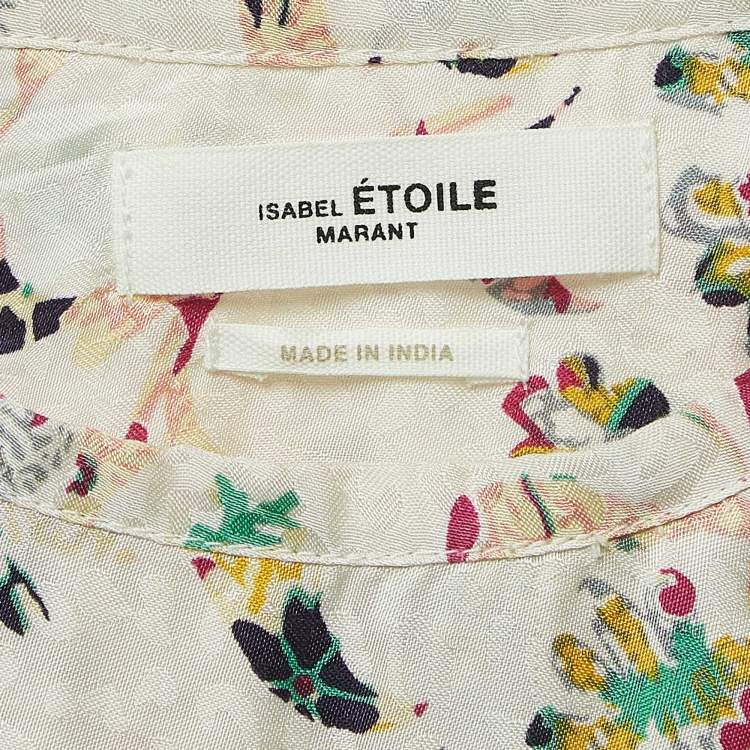 Pre Owned Isabel Marant Etoile Multicolor Print Crepe Long Sleeve Blouse XS