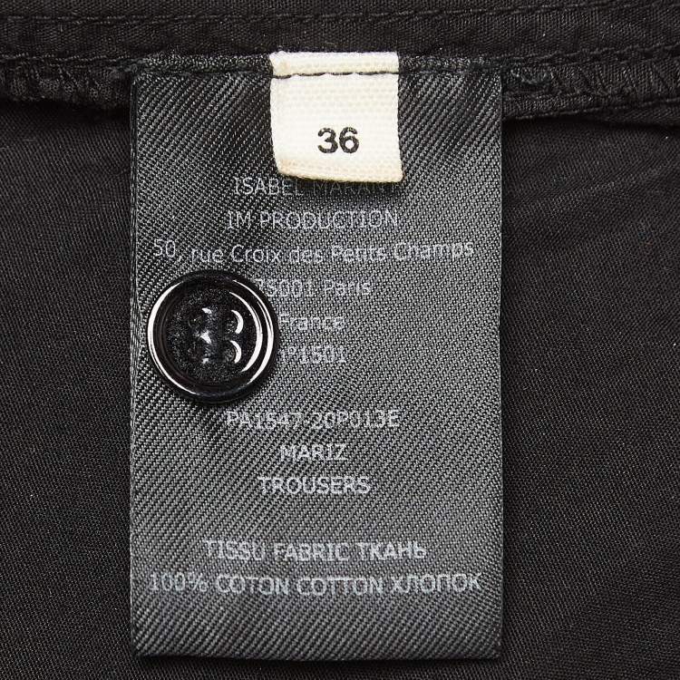 Pre Owned Isabel Marant Etoile Black Cotton Tapered High Rise Trousers XS