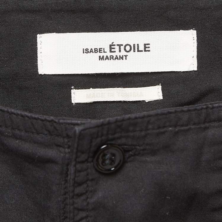 Pre Owned Isabel Marant Etoile Black Cotton Tapered High Rise Trousers XS