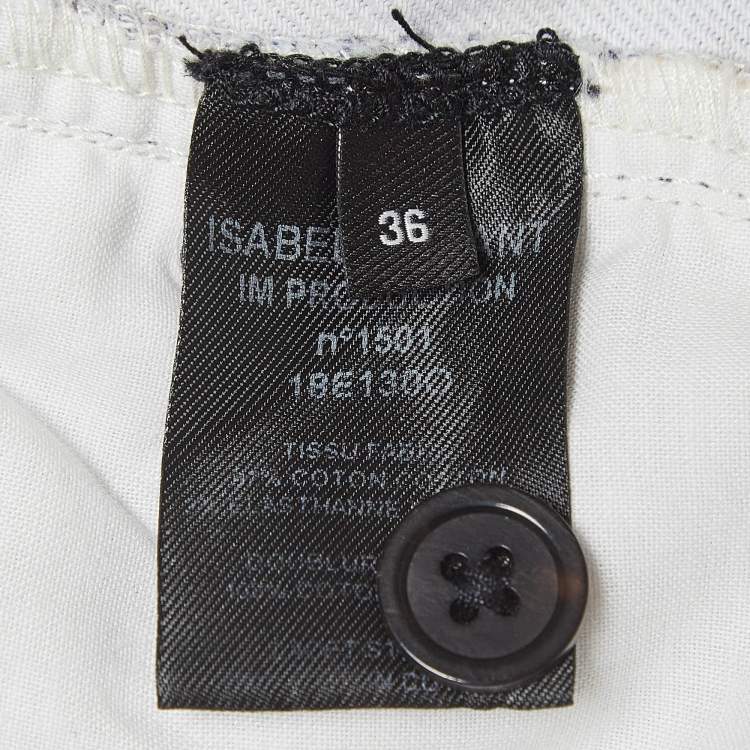 Pre Owned Isabel Marant Etoile Purple Floral Print Cotton Lace-Up Trousers S