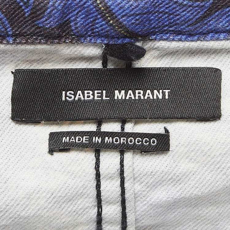 Pre Owned Isabel Marant Etoile Purple Floral Print Cotton Lace-Up Trousers S