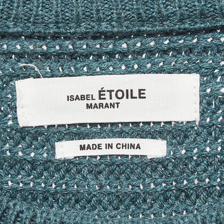 مملوكة مسبقًا Isabel Marant Etoile Green Wool Blend Knit Button Detailed Sweater XS