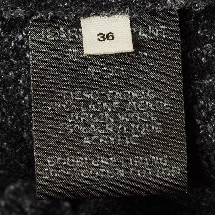 Pre Owned Isabel Marant Etoile Grey Wool Tweed Cardigan XS