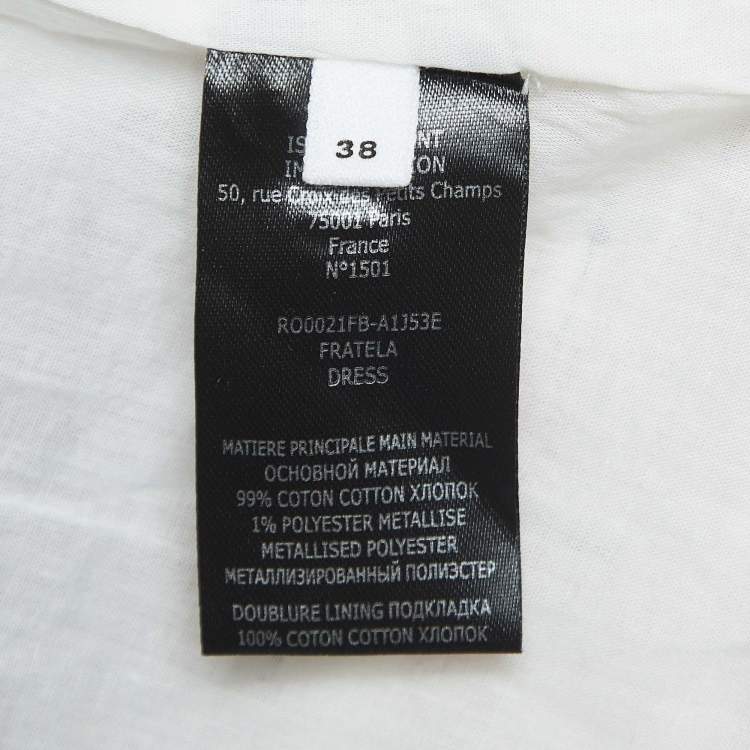 Pre Owned Isabel Marant Etoile Off White Printed Cotton Midi Dress M