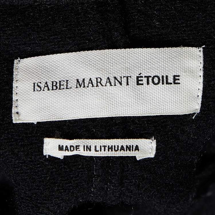 Pre Owned Isabel Marant Etoile Black Wool Blend Frayed Shirt Jacket S