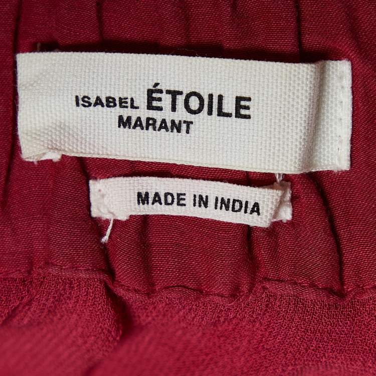 Pre Owned Isabel Marant Etoile Pink Cotton Ruffled Mini Skirt S