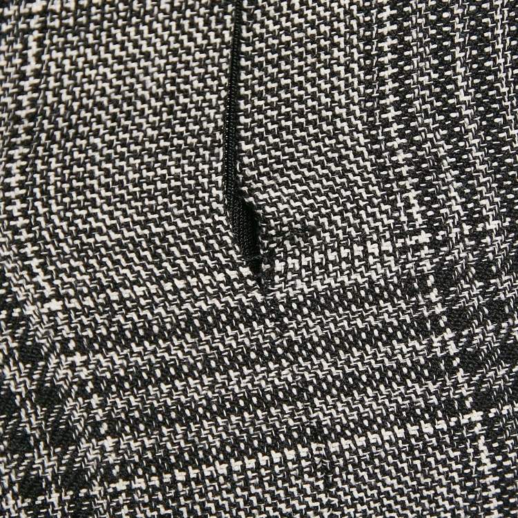 Pre Owned Isabel Marant Black Plaid Pattern Cotton Blend Asymmetric Mini Skirt S