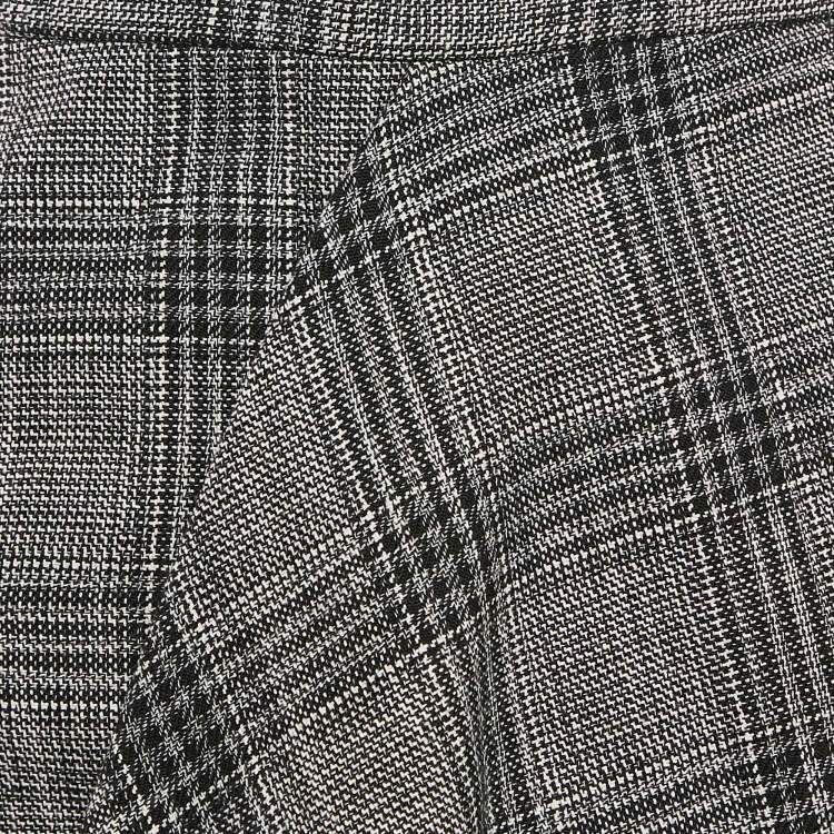 Pre Owned Isabel Marant Black Plaid Pattern Cotton Blend Asymmetric Mini Skirt S