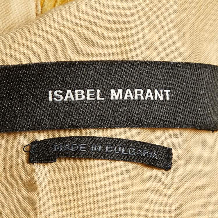 Pre Owned Isabel Marant Yellow Corduroy Button Front Oversized Shirt S  
