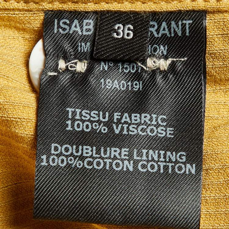 Pre Owned Isabel Marant Yellow Corduroy Button Front Oversized Shirt S  