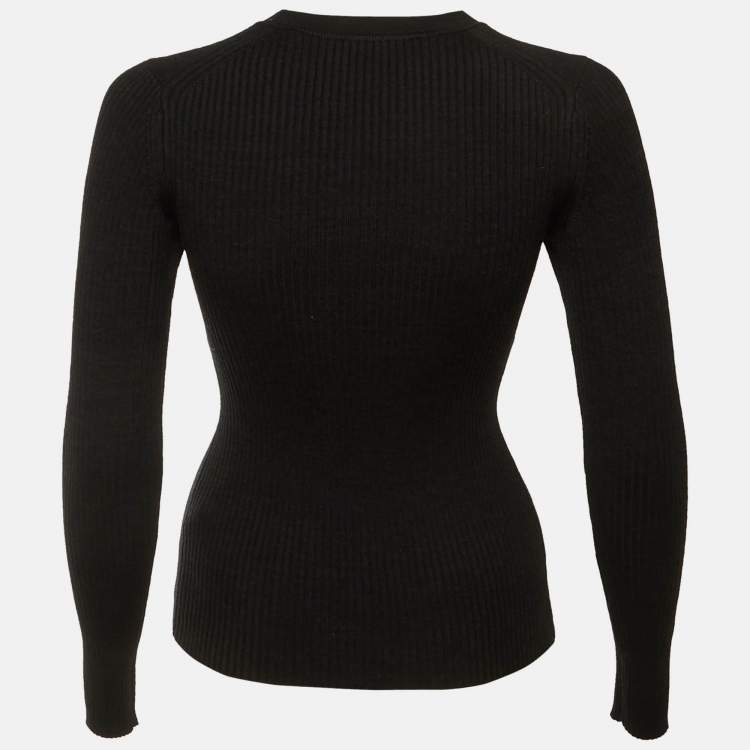 Pre Owned Isabel Marant Black Merino Wool Knit Zana Cut-Out Jumper S 