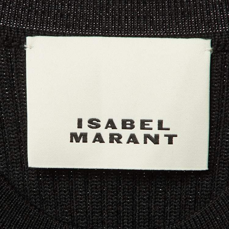 Pre Owned Isabel Marant Black Merino Wool Knit Zana Cut-Out Jumper S 