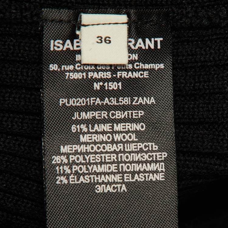 Pre Owned Isabel Marant Black Merino Wool Knit Zana Cut-Out Jumper S 