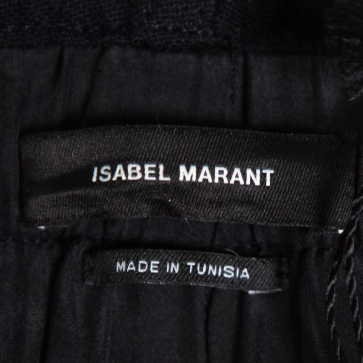 Pre Owned Isabel Marant Black Cotton Studded Paneled Eloma Pants L