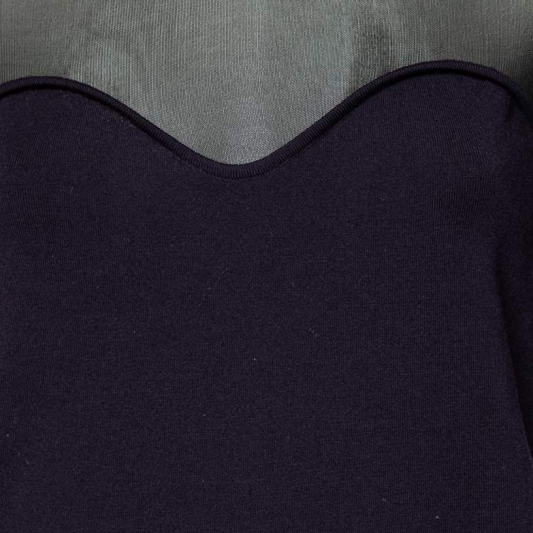 Pre Owned Isabel Marant Purple Wool Blend Sheer Yoke Aglaee Mini Dress M