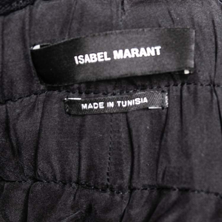 Pre Owned Isabel Marant Black Cotton Canvas Eyelet Studded Eloma Trousers S