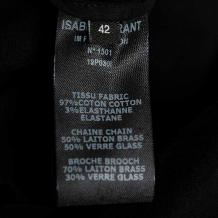 Pre Owned Isabel Marant Black Velvet Crystal Embellished Short Dress L