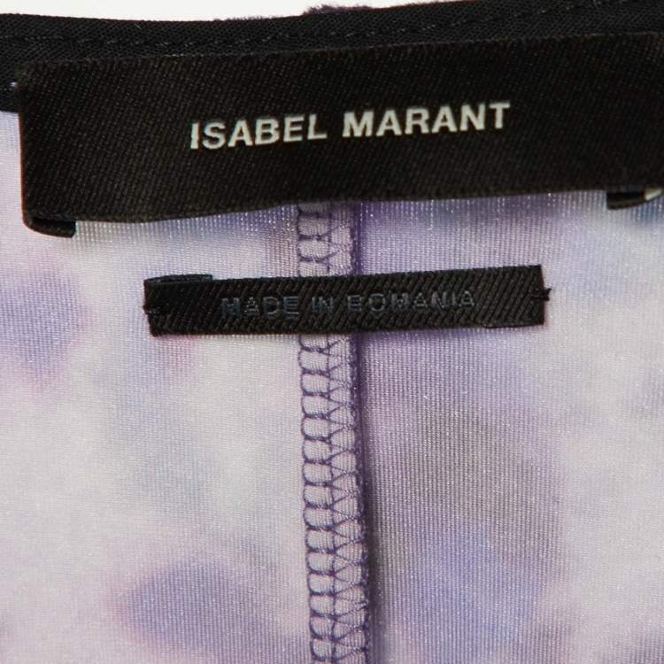 Pre Owned Isabel Marant Purple Printed Velvet Gubaia Top M