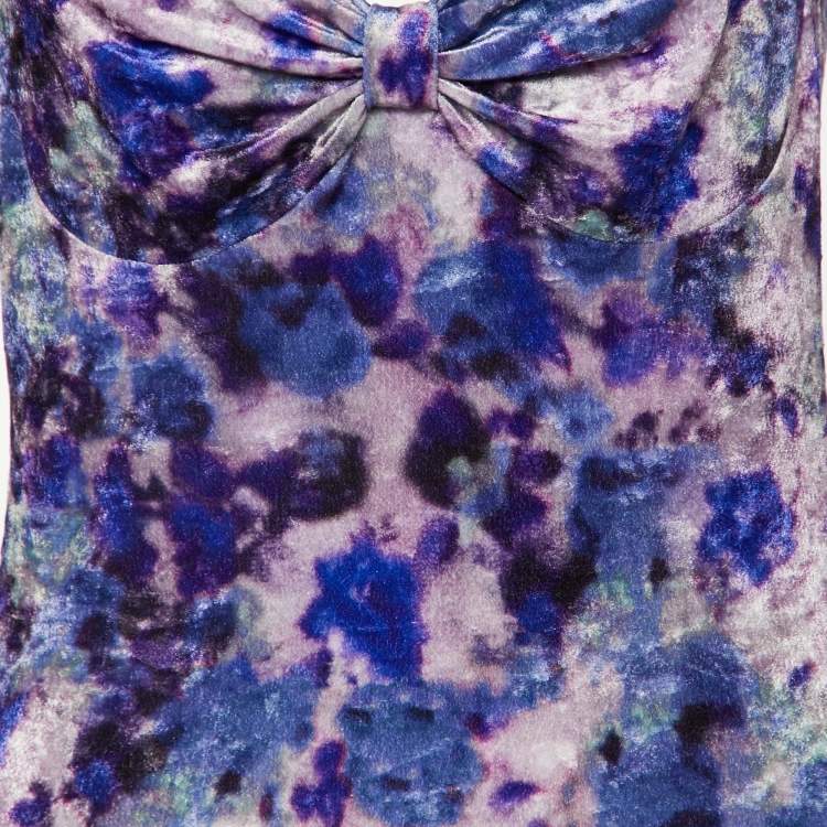 Pre Owned Isabel Marant Purple Printed Velvet Gubaia Top M