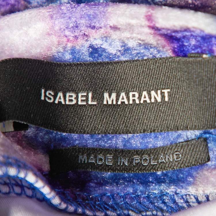 Pre Owned Isabel Marant Purple Printed Velvet Gram Mini Dress M