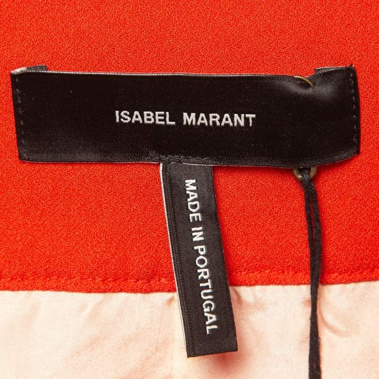Pre Owned Isabel Marant Orange Embellished Crepe Mini Skirt S