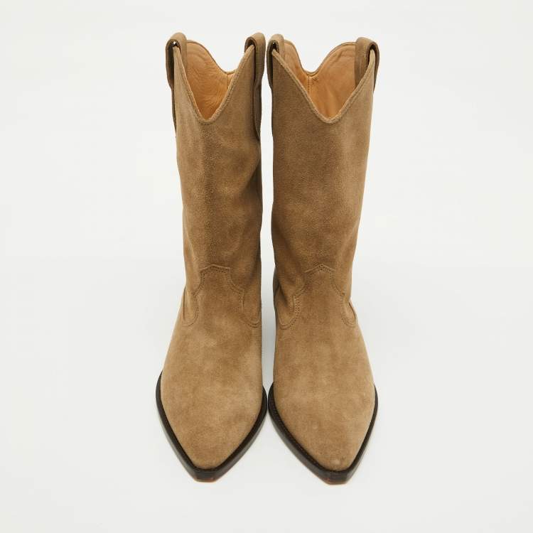 Pre Owned Isabel Marant Taupe Brown Suede Duerto Pointed Toe Boots Size 39