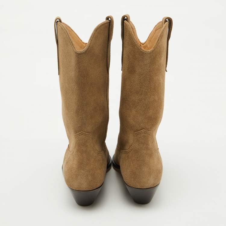 Pre Owned Isabel Marant Taupe Brown Suede Duerto Pointed Toe Boots Size 39