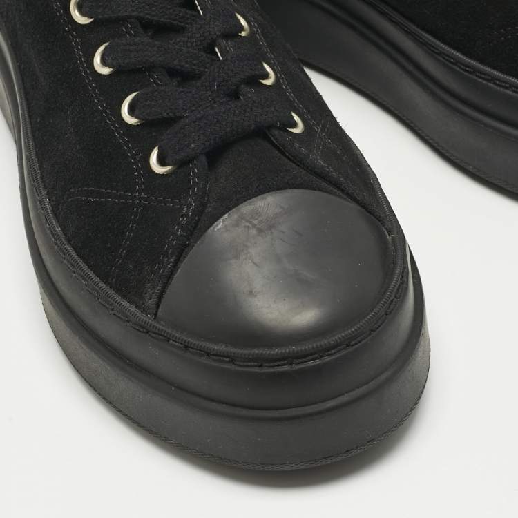 Pre Owned Isabel Marant Black Leather and Suede Austen High Top Sneakers Size 37